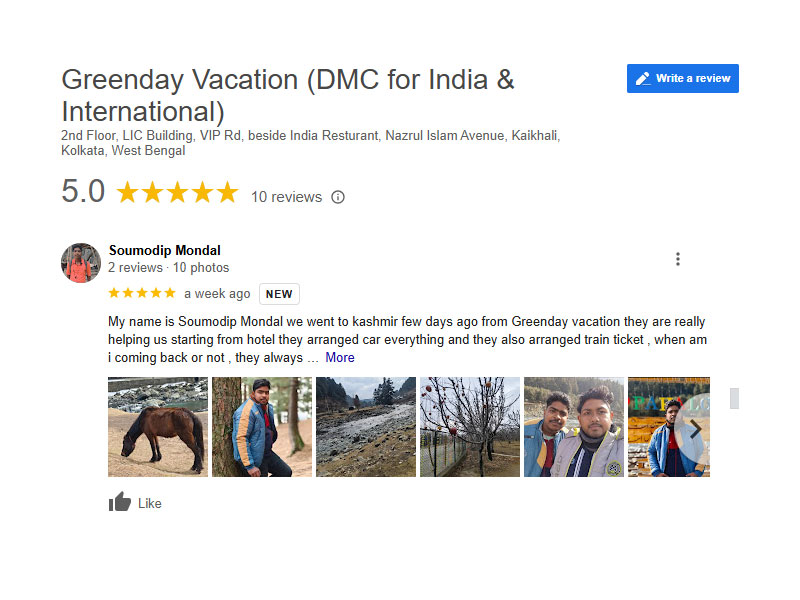 Kashmir package tour from kolkata